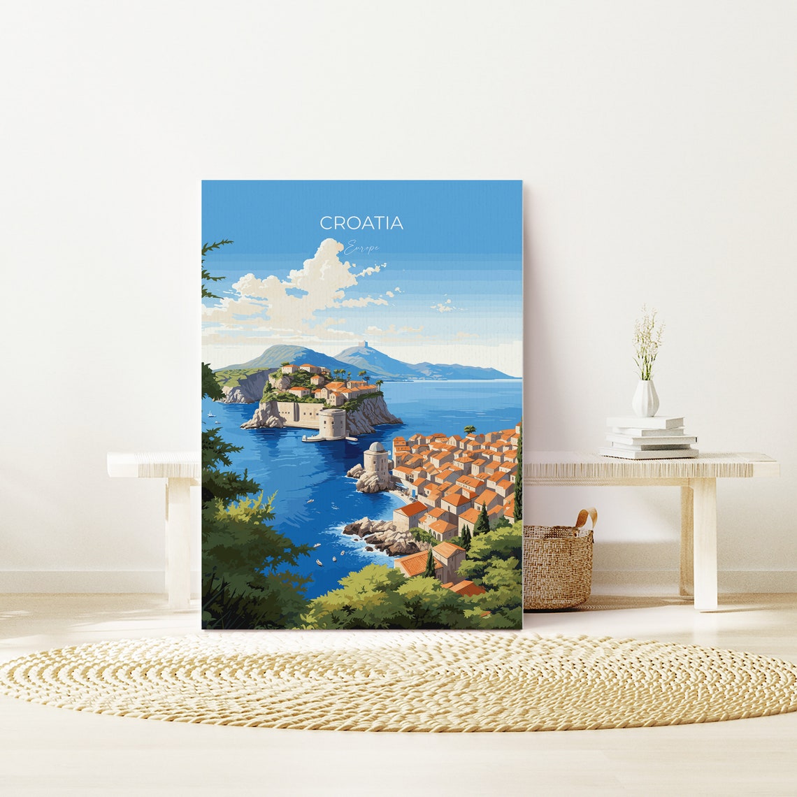 Croatia Travel Print Travel Poster Of Croatia Croatia Art Gift Dalmatian Coast Gift Europe Wall Art Travel Gift - Image 3