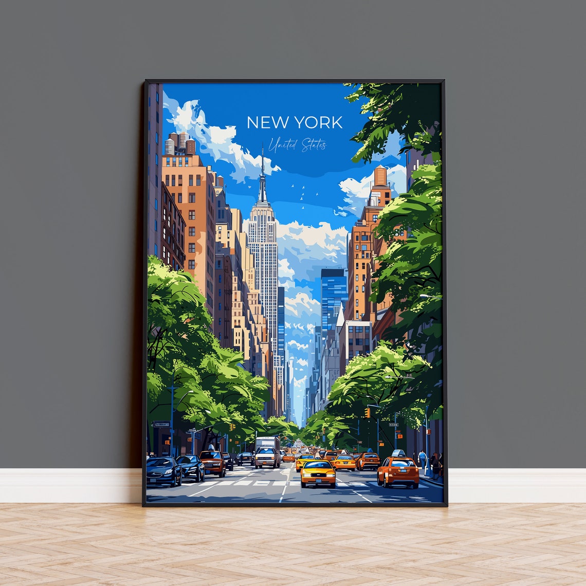 New York Travel Poster Wall Art Travel Print Of New York New York Art Lovers Gift Usa Art Gift