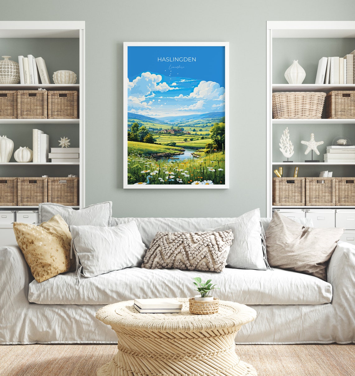 Haslingden Lancashire Wildflower Meadow Countryside Travel Poster - Image 4