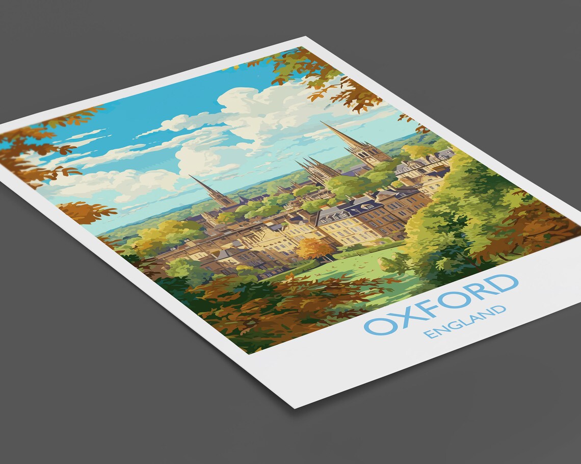 Oxford Travel Poster, Oxfordshire England Travel Art - Image 2