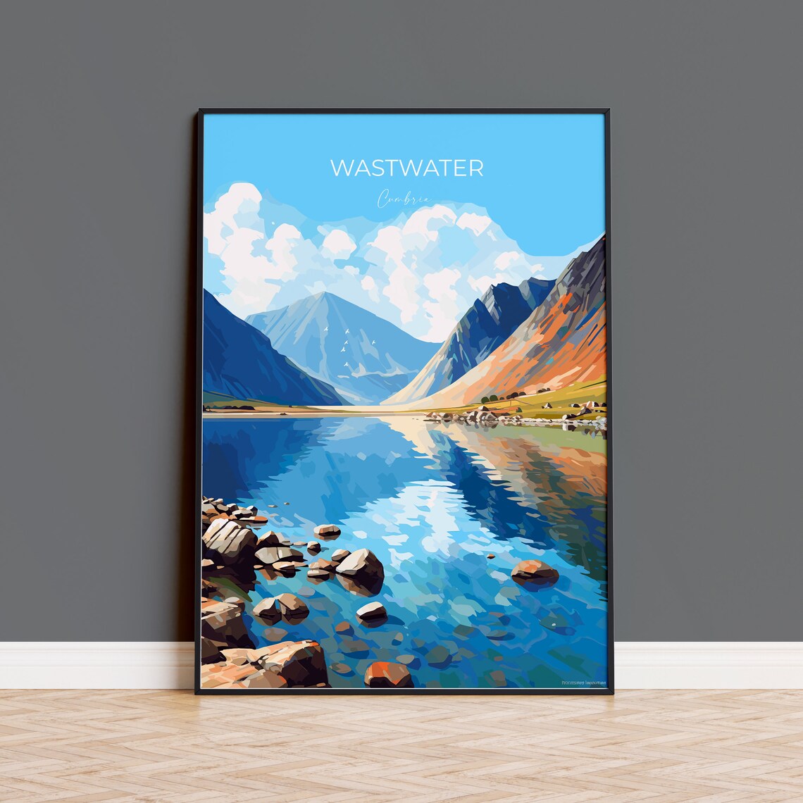 Wastwater Travel Poster, England Cumbria Lake District