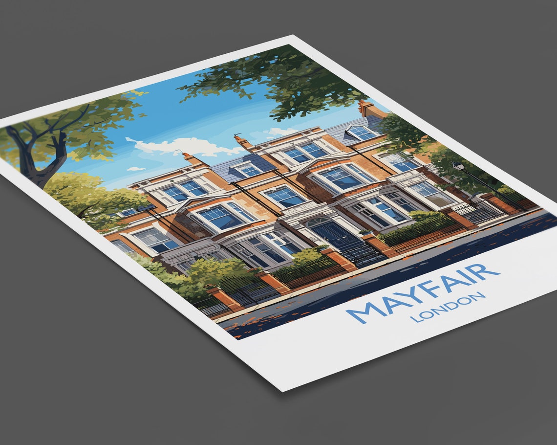 Mayfair Travel Poster Travel Print Of Mayfair London Poster Mayfair Gift Mayfair Art London Art Uk Travel Gift - Image 2