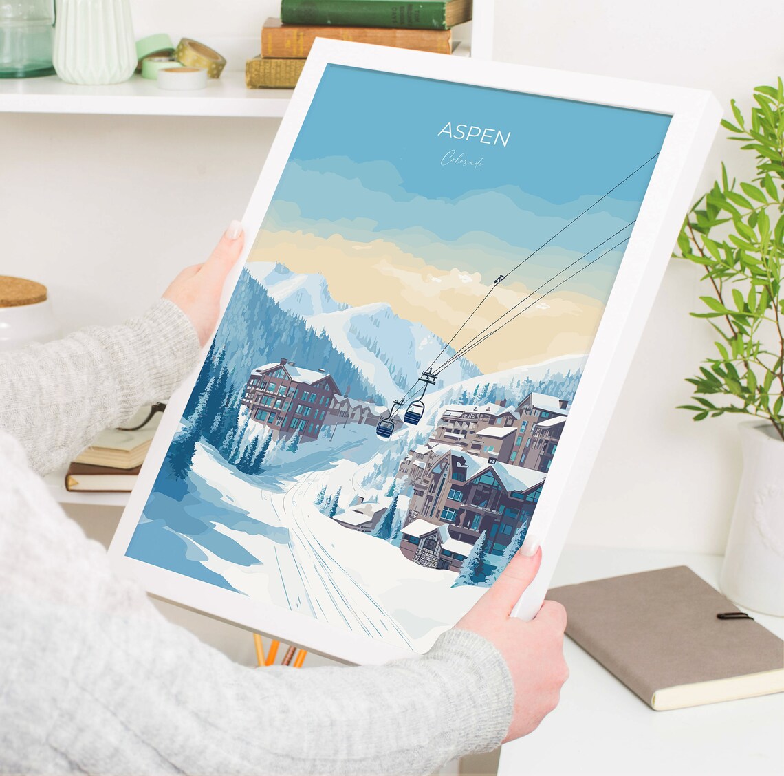 Aspen Travel Print Wall Art Travel Poster Of Aspen Aspen Ski Gift Colorado Art Gift Travel Print Gift - Image 5