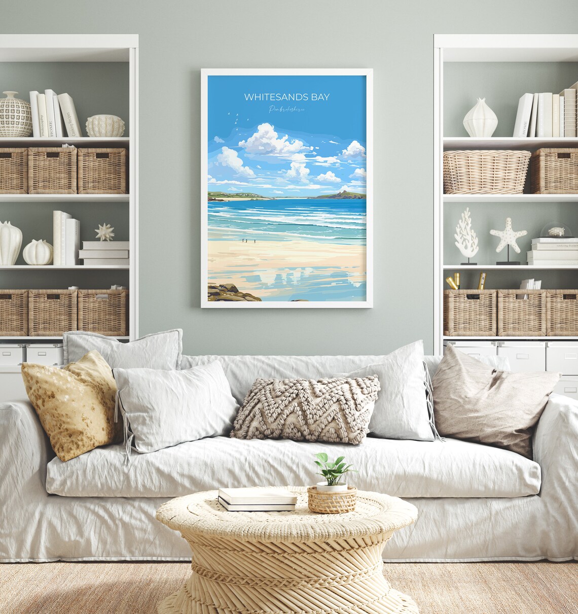 Whitesands Bay Travel Poster, Pembrokeshire Art Print - Image 4