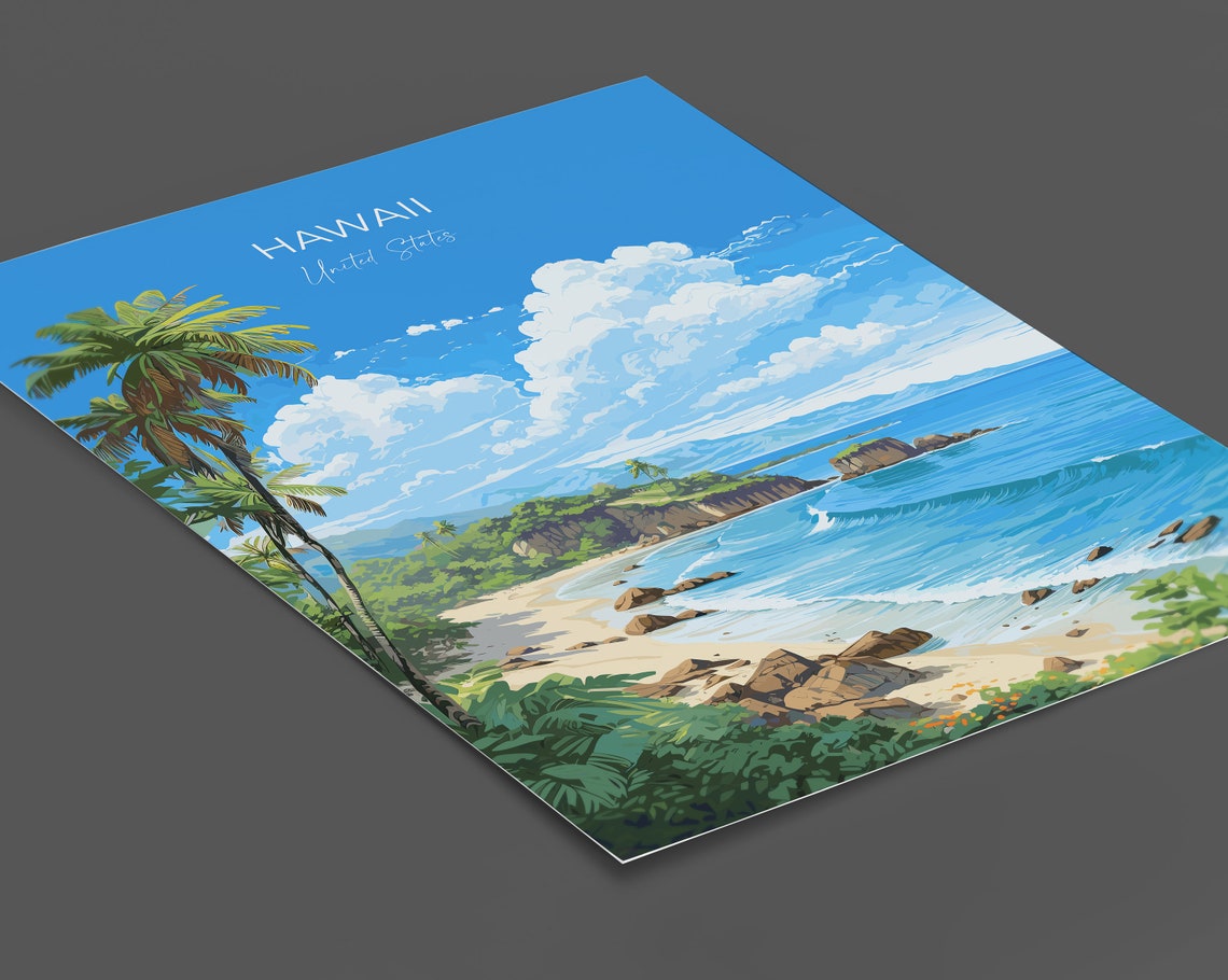 Hawaii Travel Print Travel Poster Of Hawaii Hawaii Art Gift United States Gift Usa Wall Art Print - Image 2