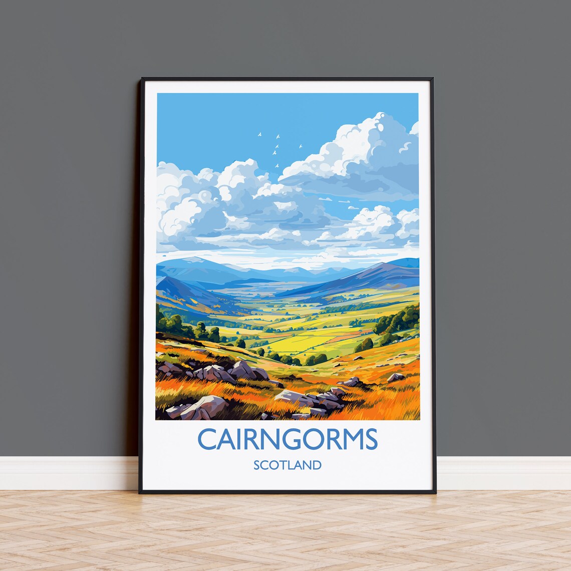 Cairngorms Travel Poster, Scottish Highlands
