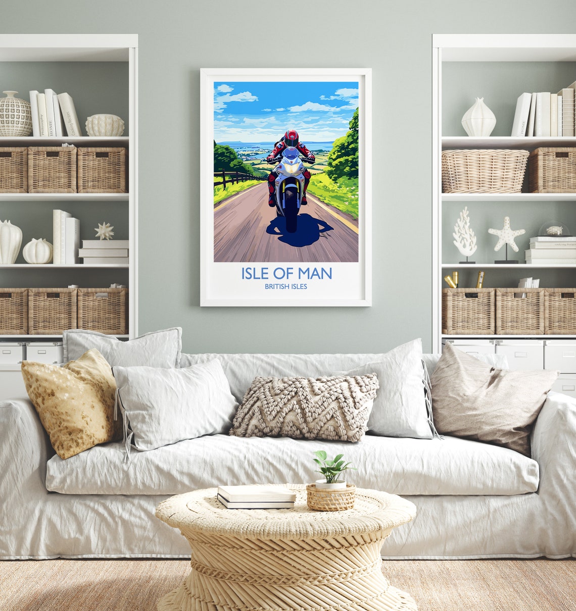 Isle of Man Speeding Road Racer Motorbike British Isles Poster - Image 4