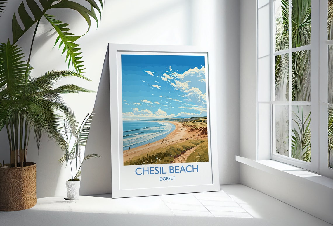 Classic Chesil Beach Dorset Sandy Shore Seaside Coast Poster - Image 3