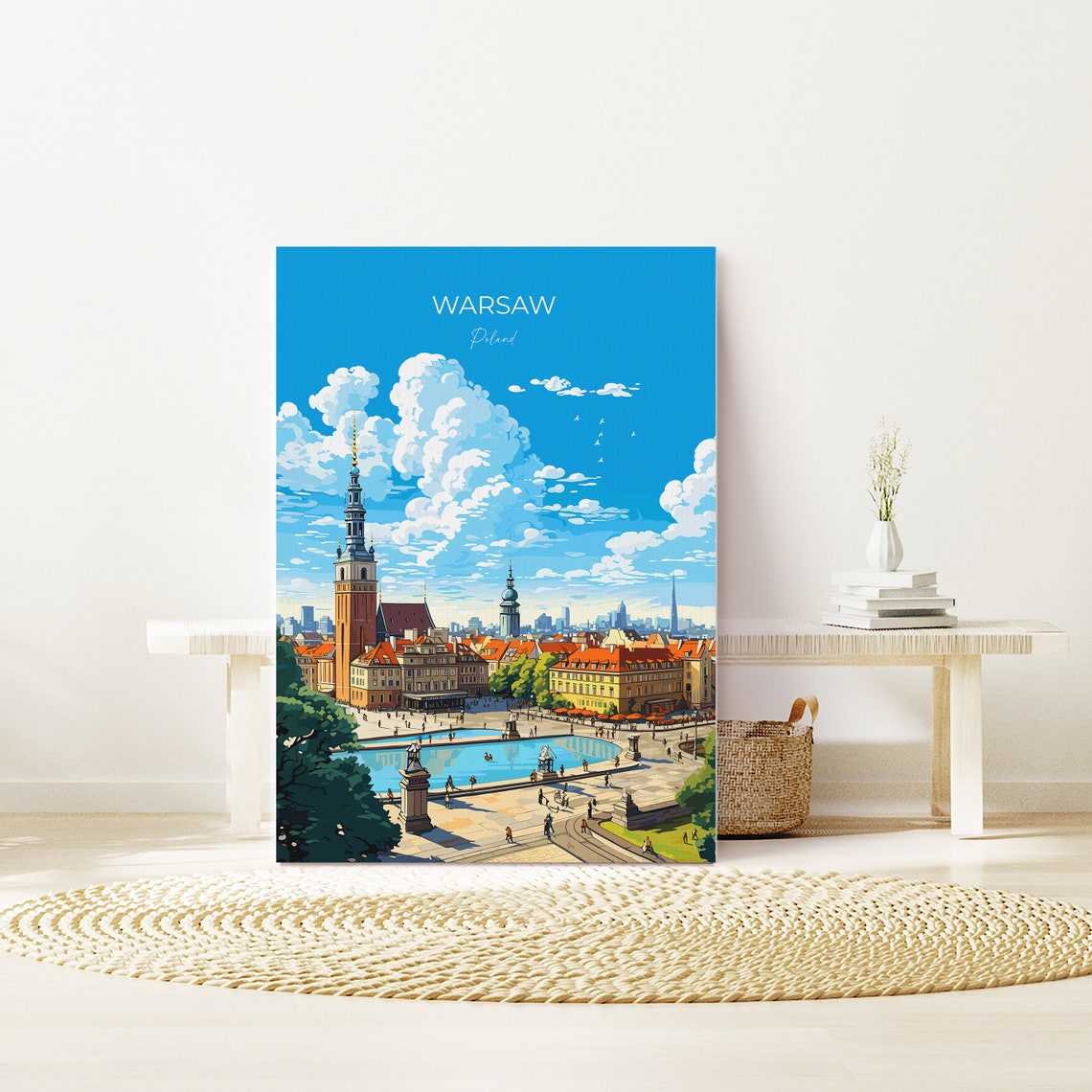 Warsaw Travel Print Travel Poster Of Warsaw Poland Poster Warsaw Art Gift Poland Art Lovers Travel Gift - Image 2