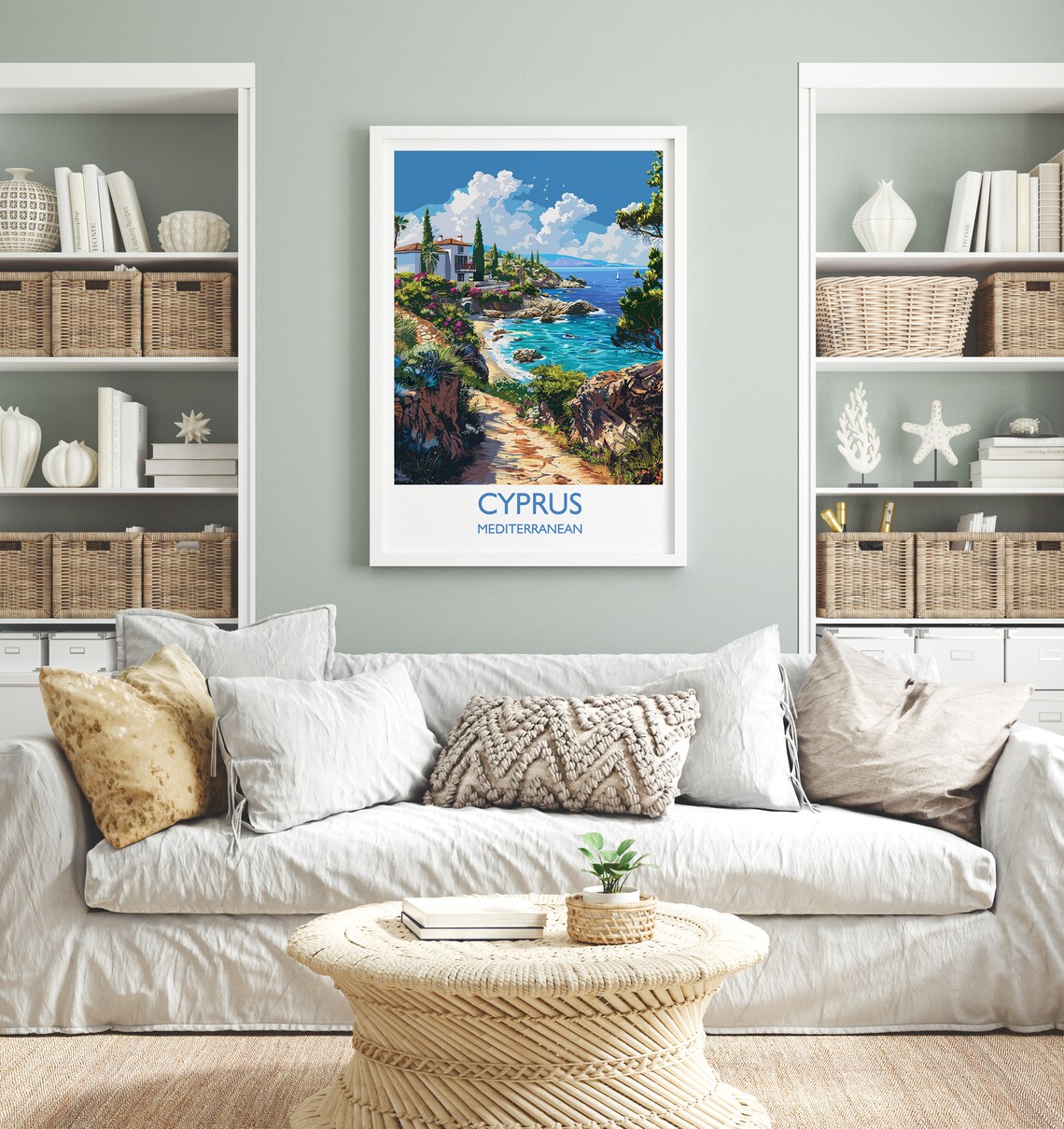 Cyprus Travel Poster, Mediterranean Wall Art Print - Image 2