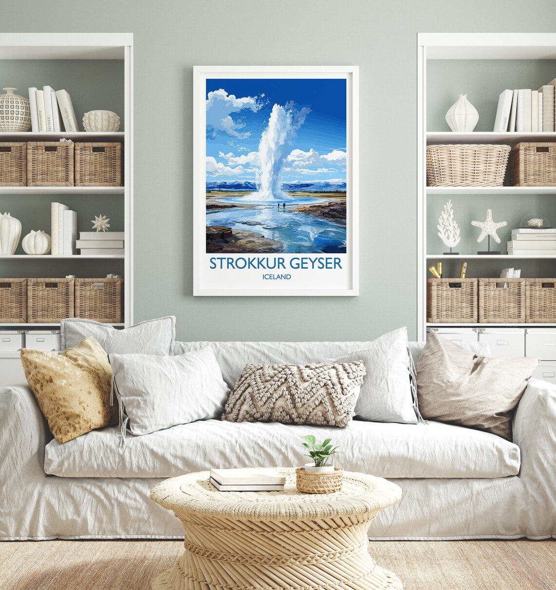 Strokkur Geyser Travel Poster, Iceland Wall Art - Image 4