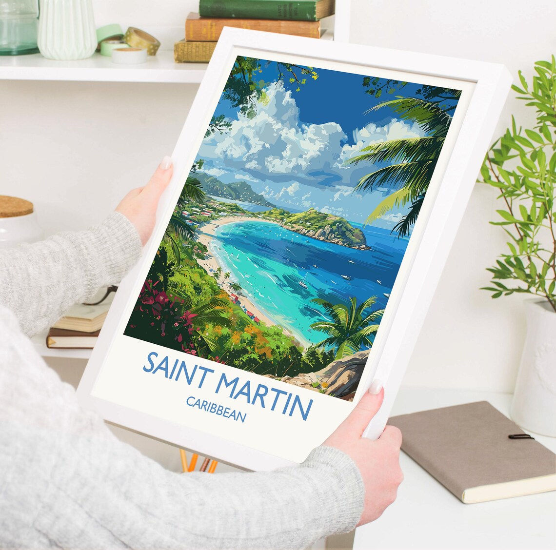 Saint Martin Travel Poster, Caribbean Wall Art Print - Image 3