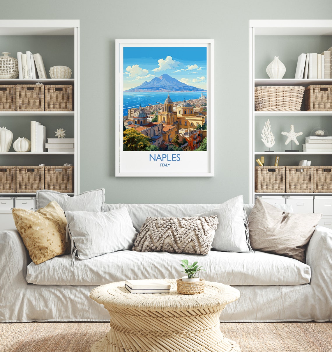 Naples Travel Print Travel Poster Of Naples Italy City Of Naples Italy Art Lovers Gift Naples Wall Art Print - Image 4