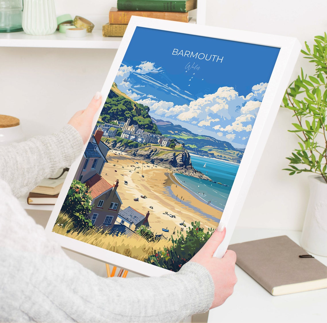 Barmouth Wales Coastal Town Seafront Golden Sands Bay Poster - Image 5