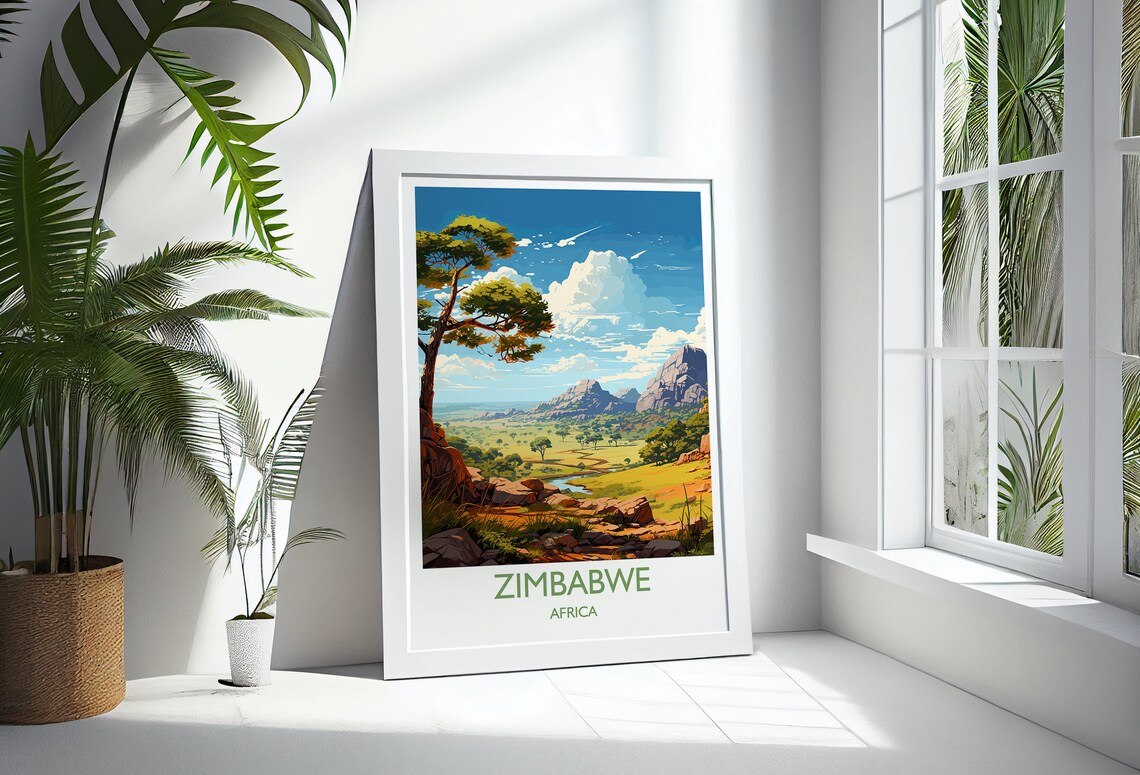 Zimbabwe Travel Poster, African Wall Art Print - Image 3