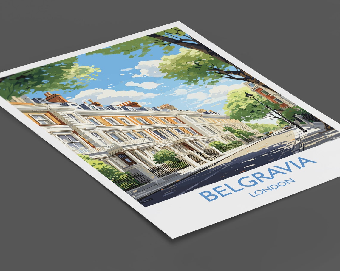 Belgravia Travel Poster Travel Print Of Belgravia London Poster Belgravia Gift Belgravia Art London Art Uk Travel Gift - Image 2