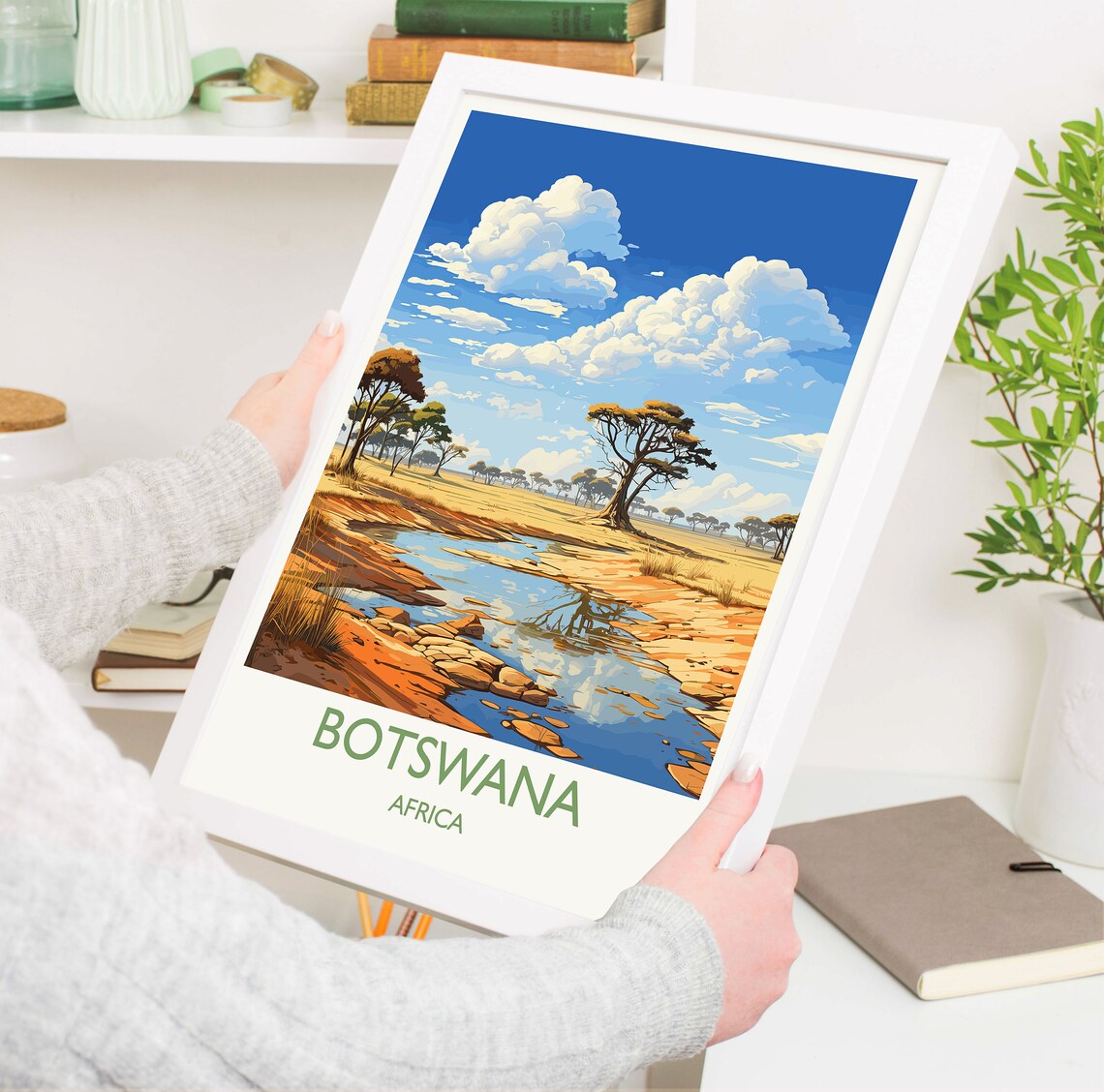 Botswana Travel Poster Wall Art Travel Print Of Botswana Botswana Gift Botswana Africa Africa Art Lovers Gift Travel Art Print - Image 5