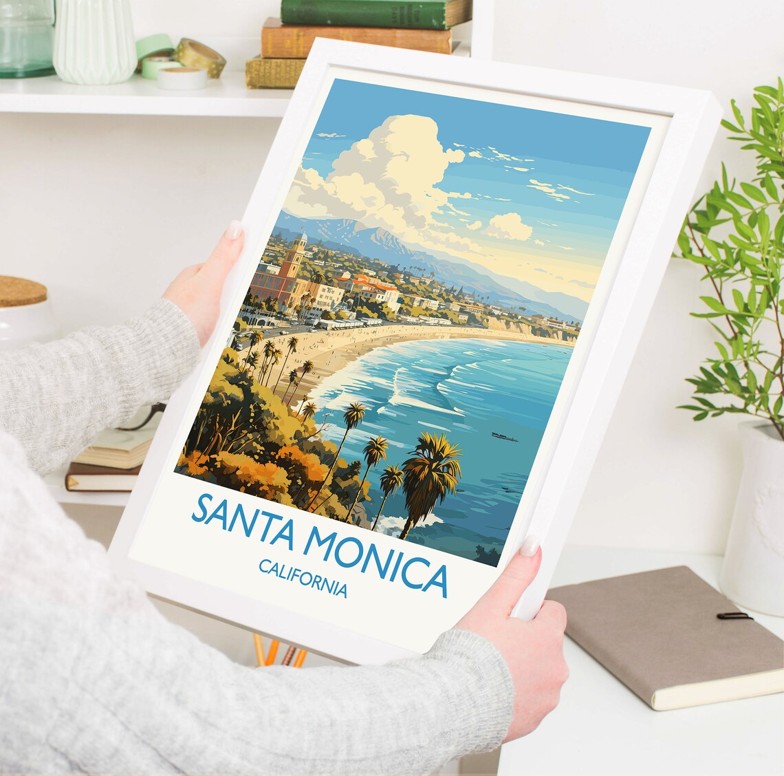 Santa Monica Travel Poster, California Wall Art Print - Image 5
