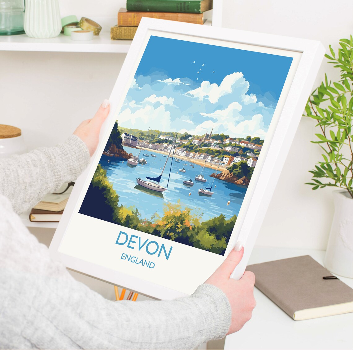 Devon Travel Poster, England Coast Art Print - Image 5