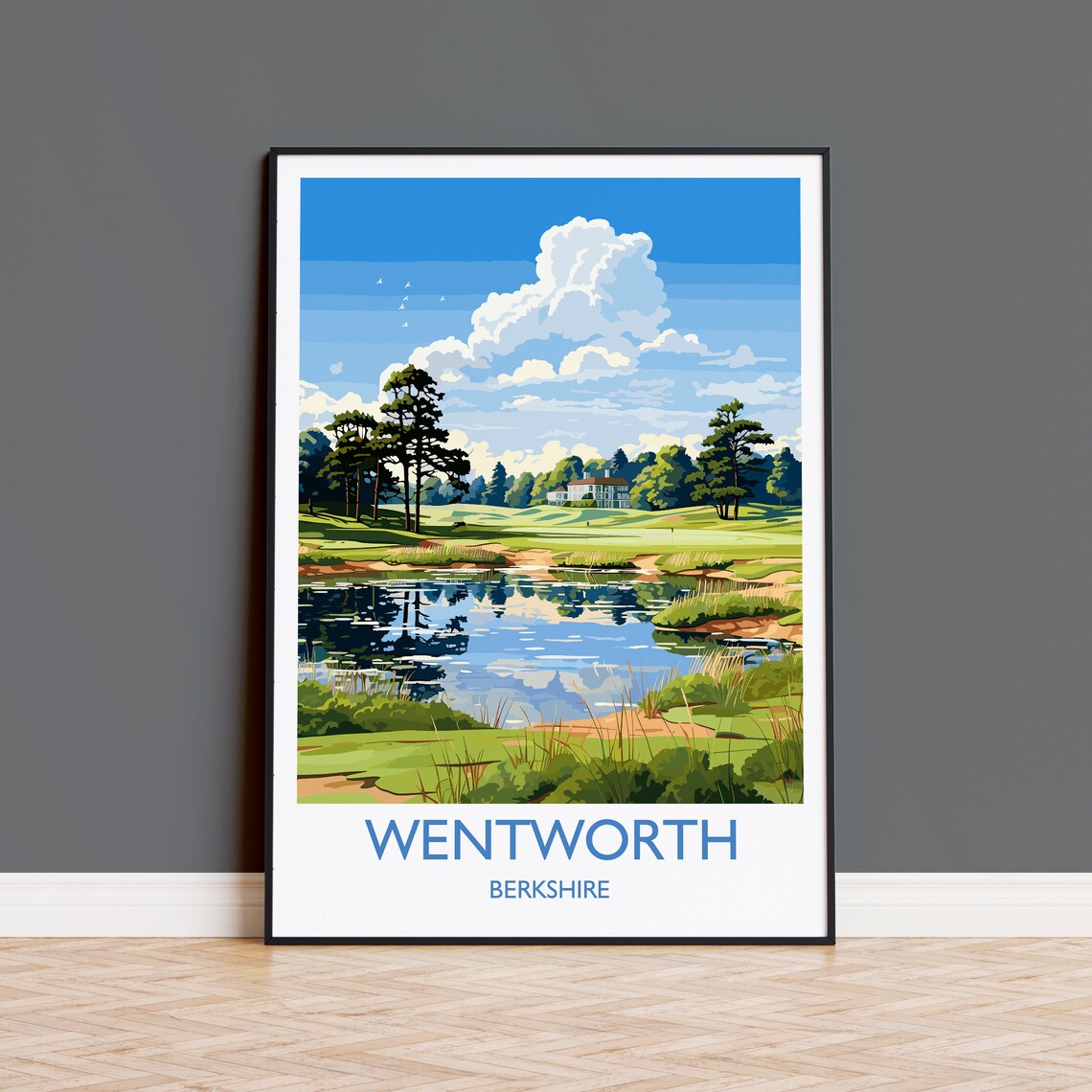 Wentworth Travel Poster, Berkshire Golf Art Print