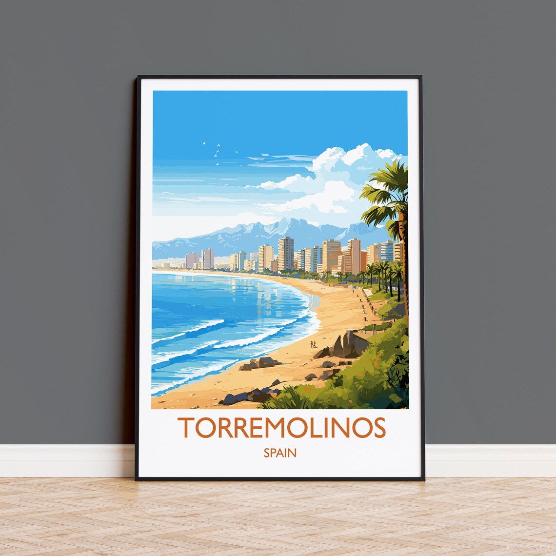 Torremolinos Travel Poster, Costa Del Sol Spain