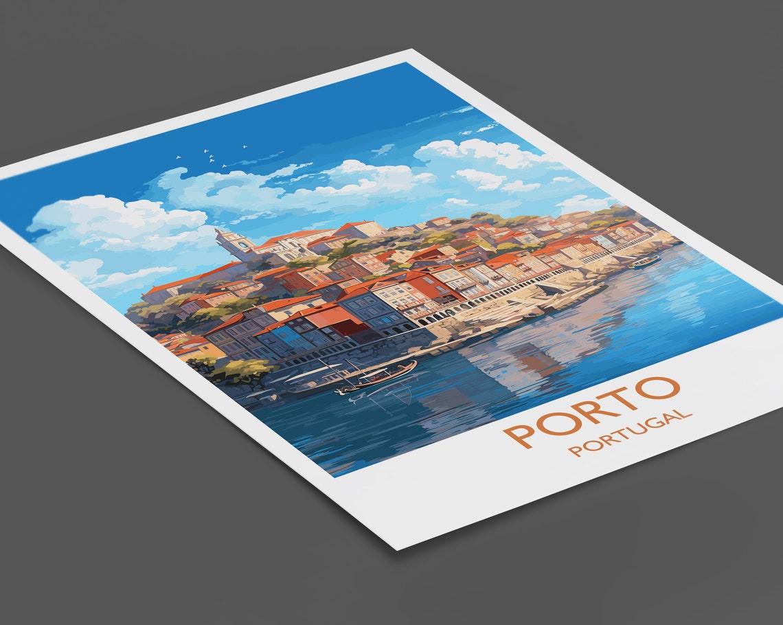 Porto Travel Print Travel Poster Of Porto Portugal Porto Art Gift Wall Art Print - Image 2
