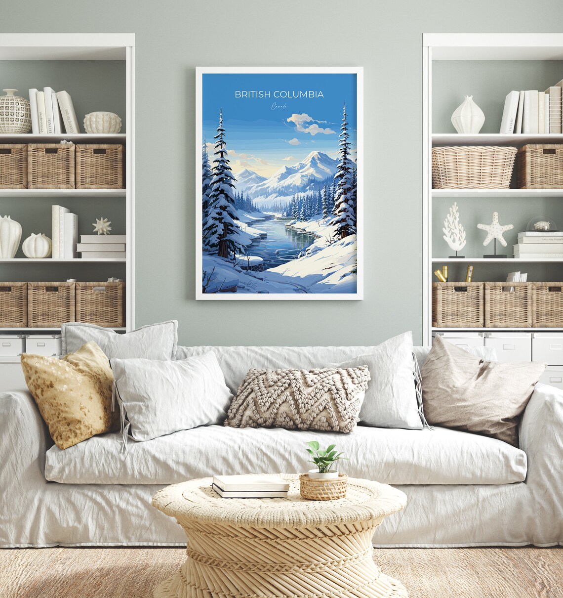 British Columbia Wall Art Travel Poster Travel Print Of British Columbia British Columbia Art Lovers Gift Canada Winter Art Travel Gift - Image 4