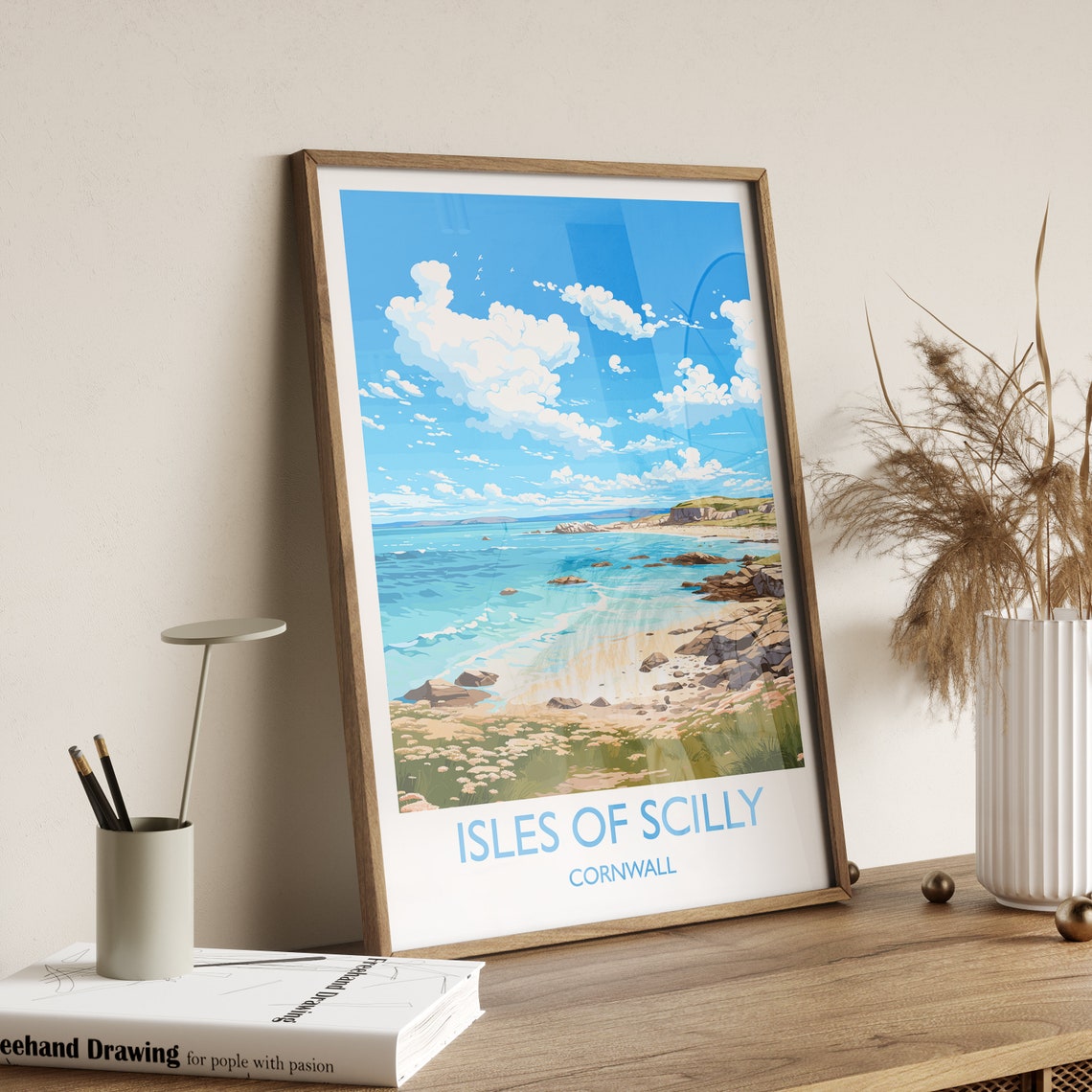 Isles Of Scilly Travel Print Travel Poster Of Isles Of Scilly England Cornwall Art Isles Of Scilly Art Lovers Gift Wall Art Print - Image 2
