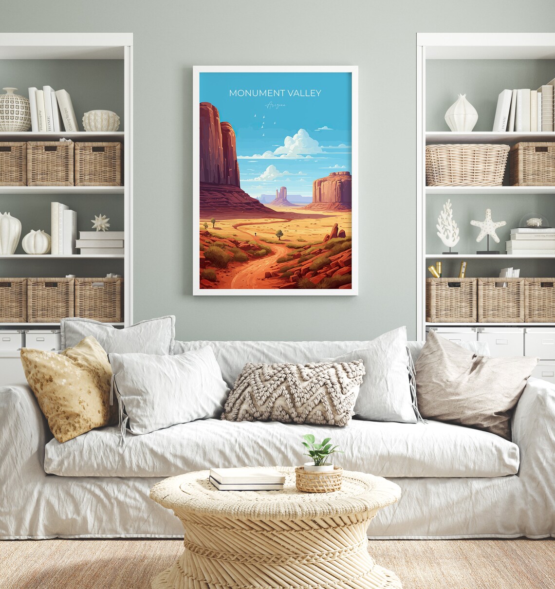 Monument Valley Arizona Red Rock Buttes Desert Trail Travel Poster - Image 3