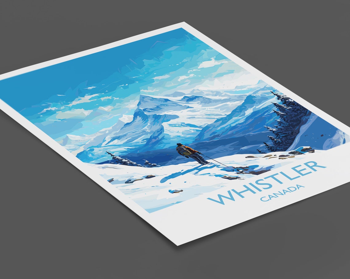 Whistler Wall Art Travel Poster Travel Print Of Whistler Ski Poster Whistler Art Gift Canada Ski Art Travel Gift - Image 2