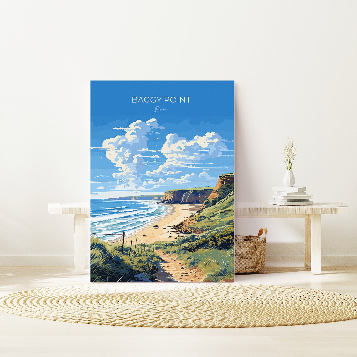 Baggy Point Devon Sandy Dune Trail To The Beach Coastal Travel Poster - Image 2