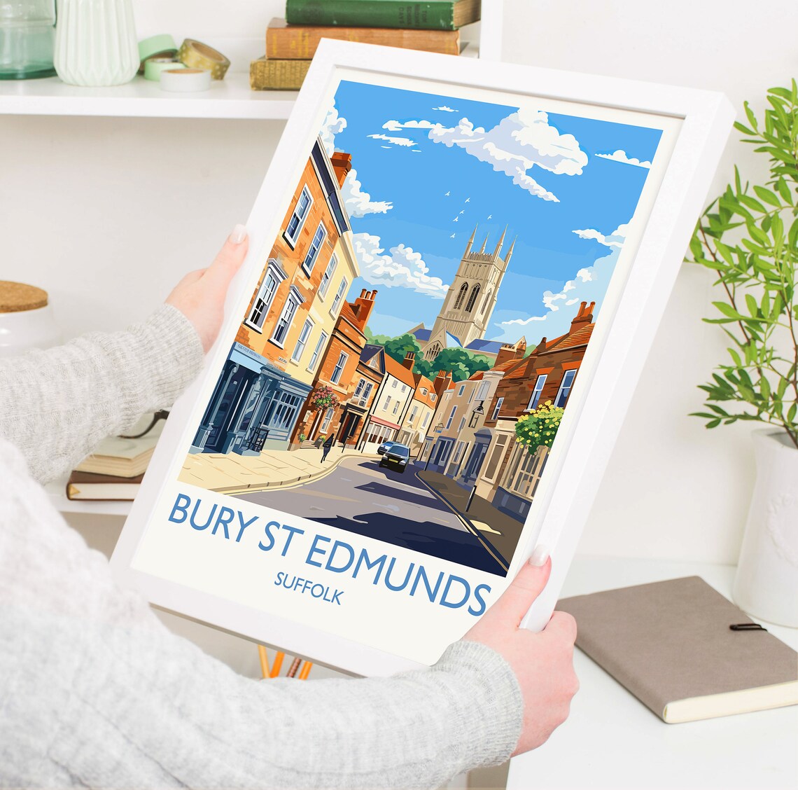 Bury St Edmunds Travel Poster, Suffolk England - Image 5