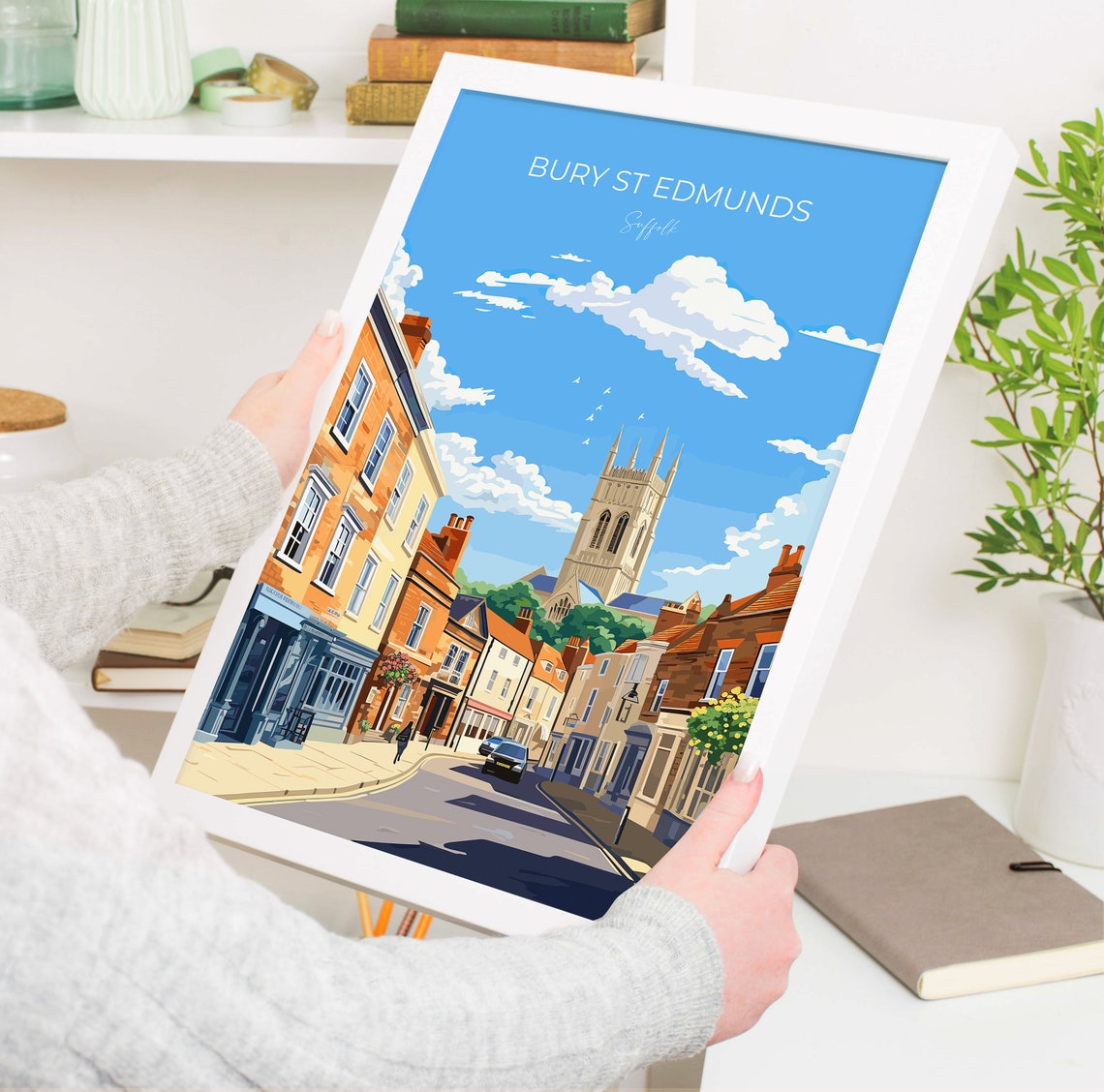 Bury St Edmunds Travel Print Travel Poster Of Bury St Edmunds Suffolk England Suffolk Art Bury St Edmunds Gift - Image 5