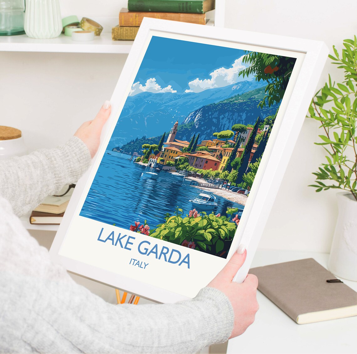 Lake Garda Travel Poster, Italy Italian Lakes Art - Image 5