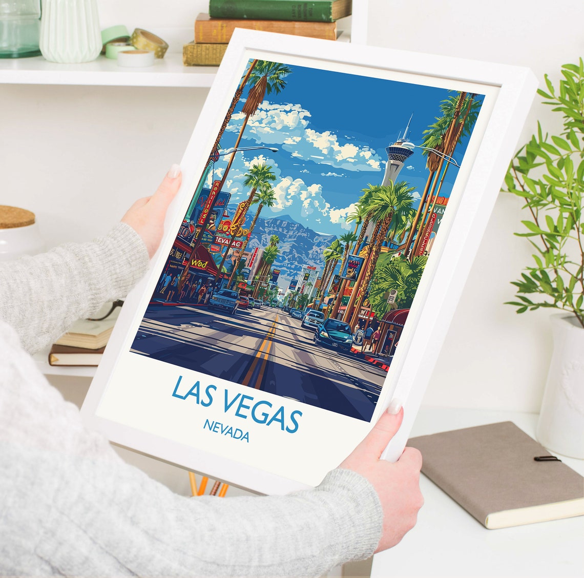 Las Vegas Travel Print Travel Poster Of Las Vegas Nevada Las Vegas Art Lovers Gift Usa Gift Wall Art Print - Image 3