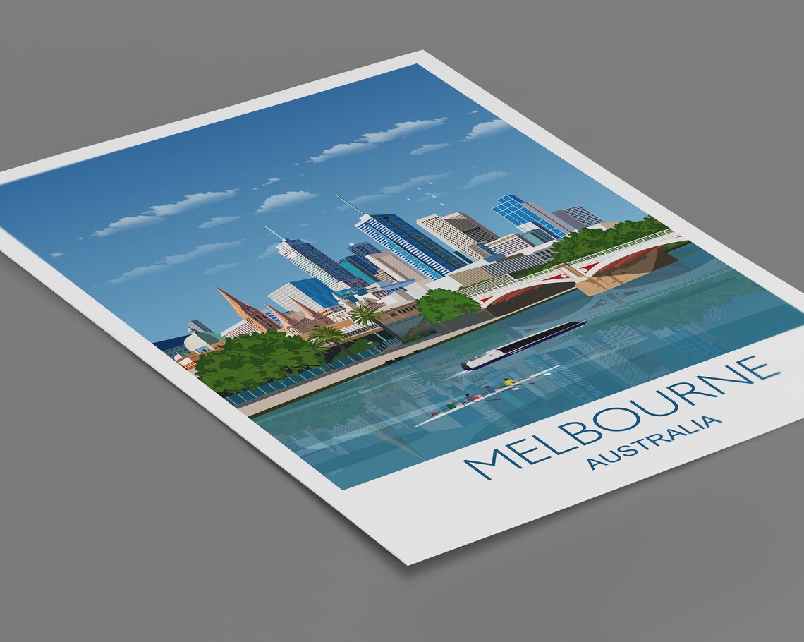 Melbourne Travel Poster, City of Melbourne Australia - Image 2
