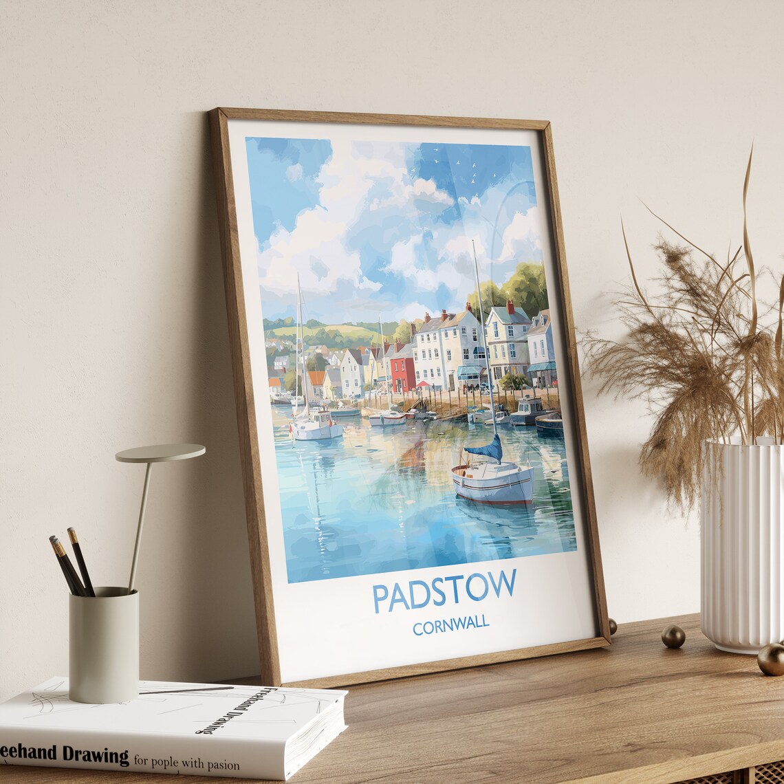 Padstow Travel Poster, Cornwall England Art Print - Image 3