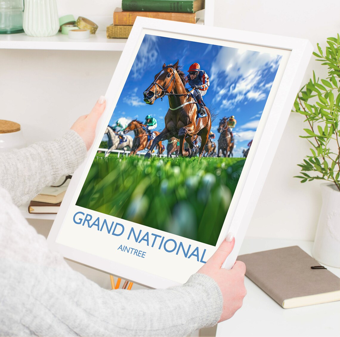 Grand National Aintree Horse Racing Finish Line Photo Style Poster - Image 5