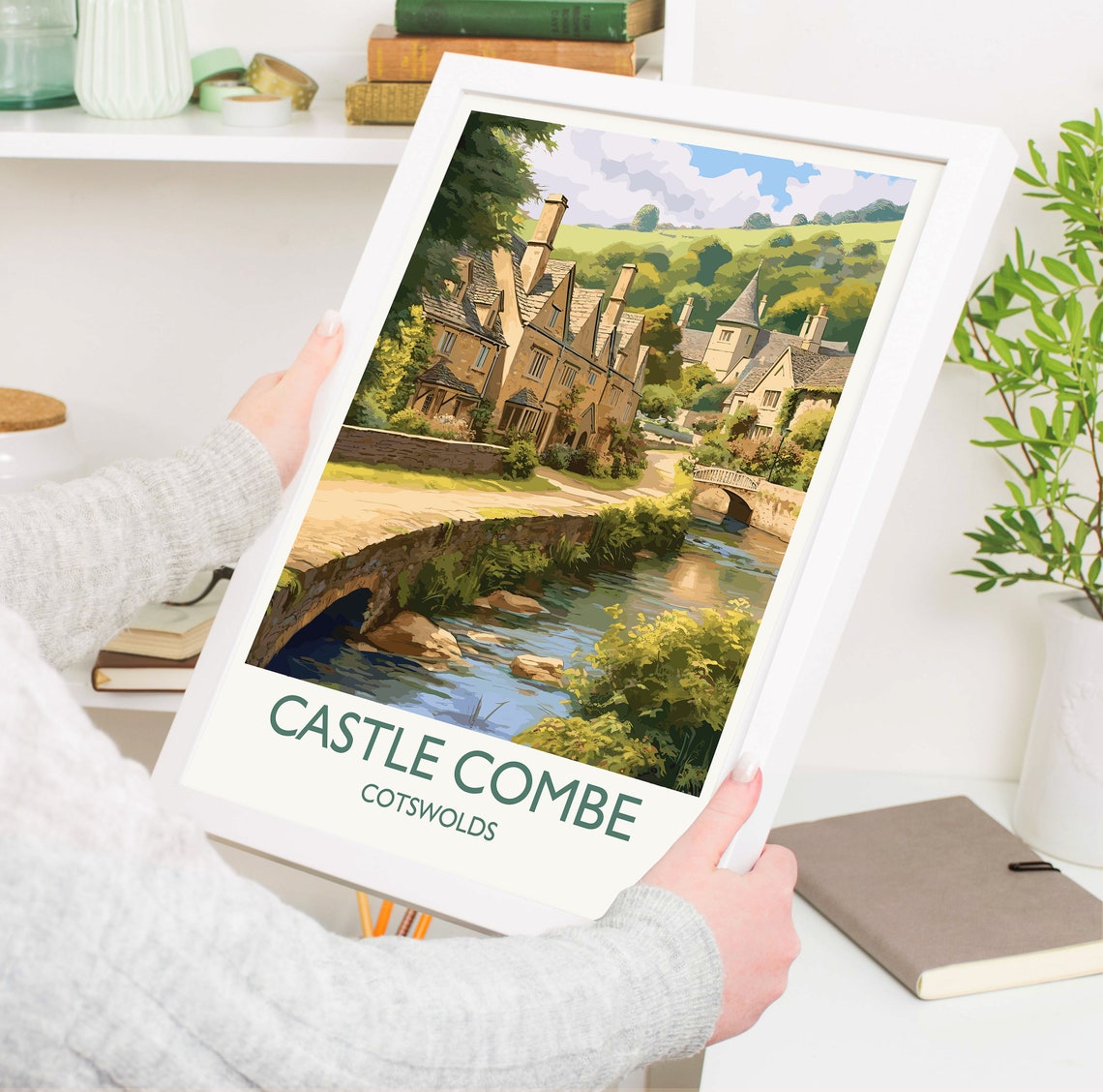 Castle Combe Cotswolds England Stone Village Stream Art Poster - Image 5
