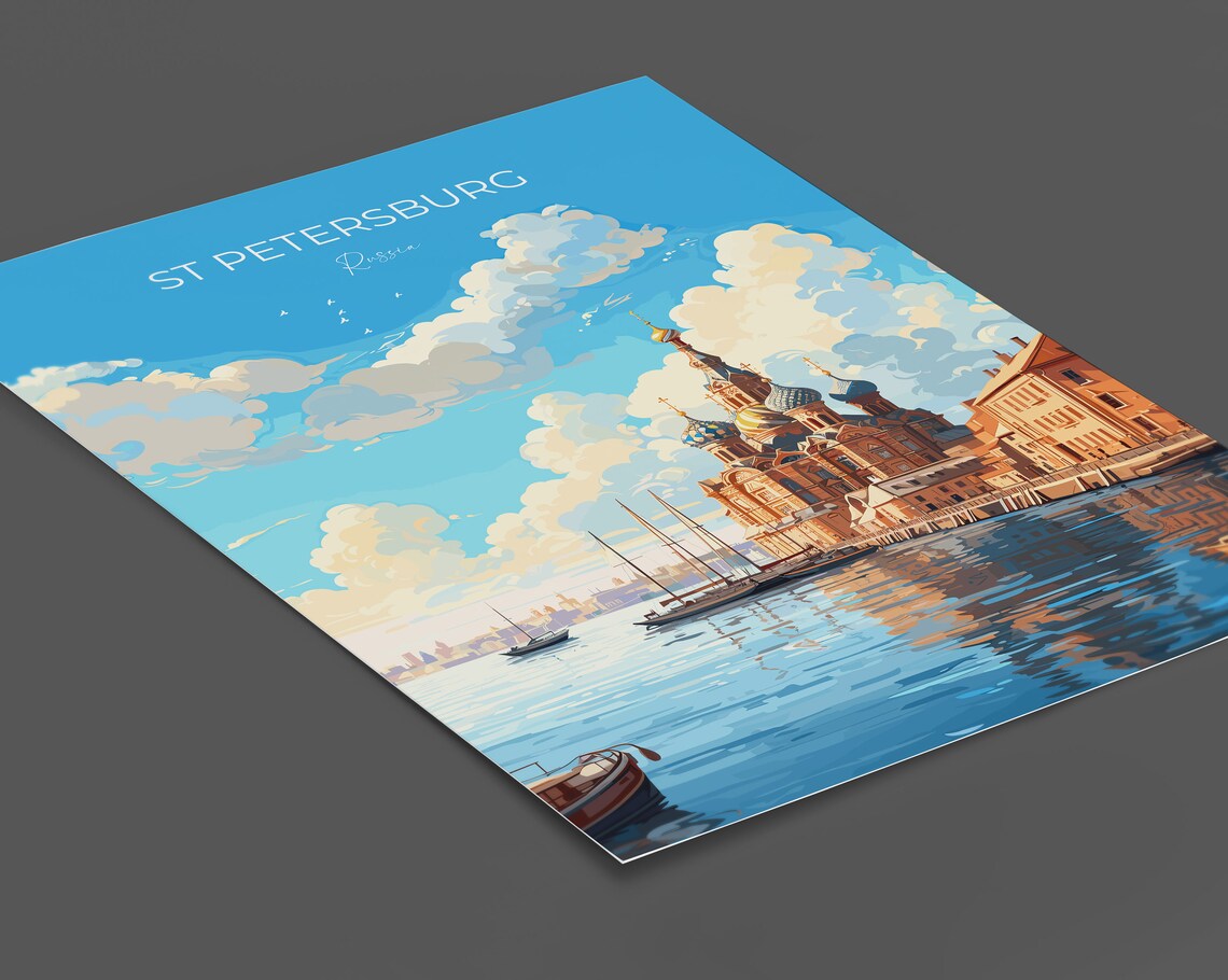 St Petersburg Travel Poster, Russia City View - Image 2