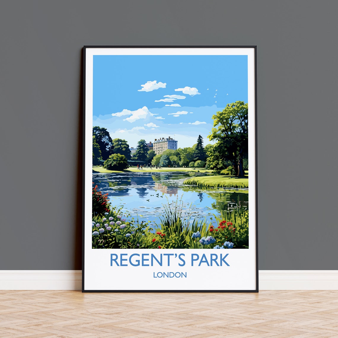 Regents Park Travel Poster Wall Art Travel Print Of Regents Park London Poster Regents Park Gift Regents Park Art Lovers Gift