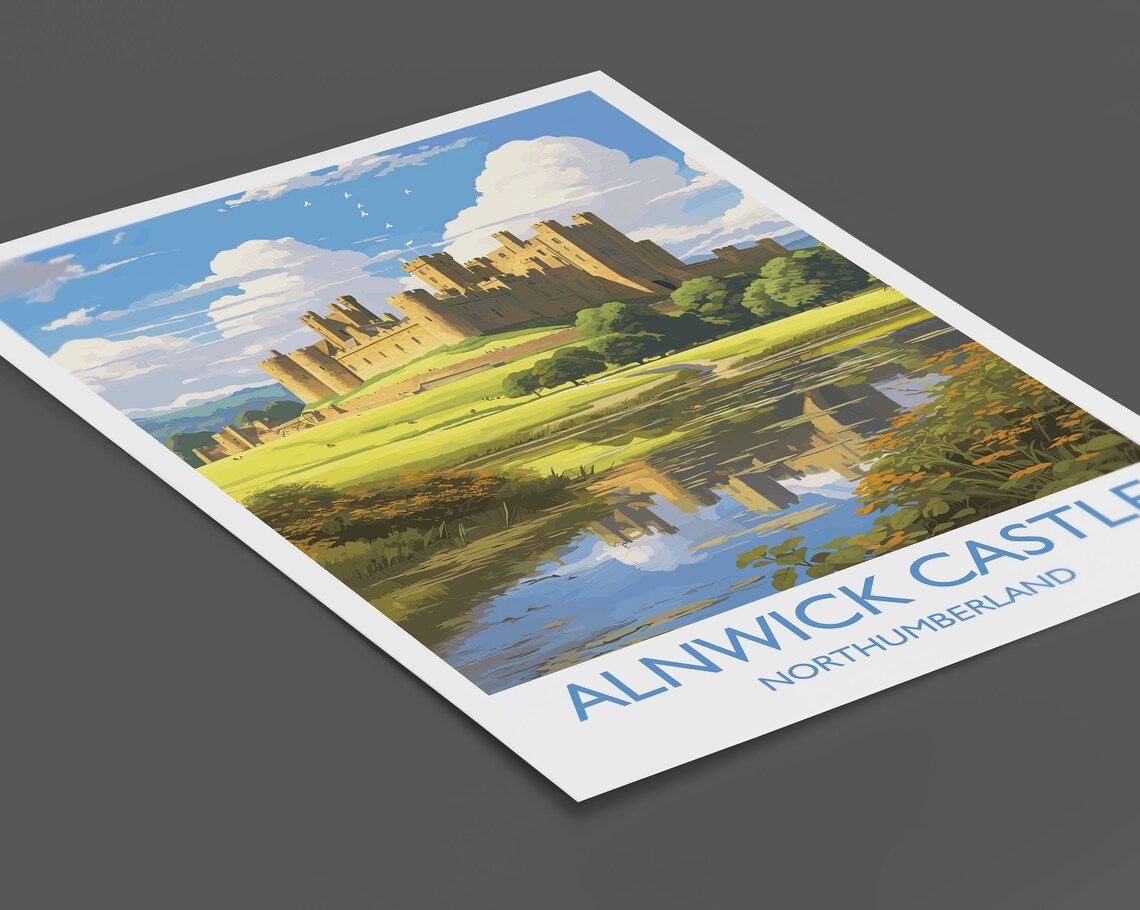 Alnwick Castle Travel Poster, Northumberland England - Image 2