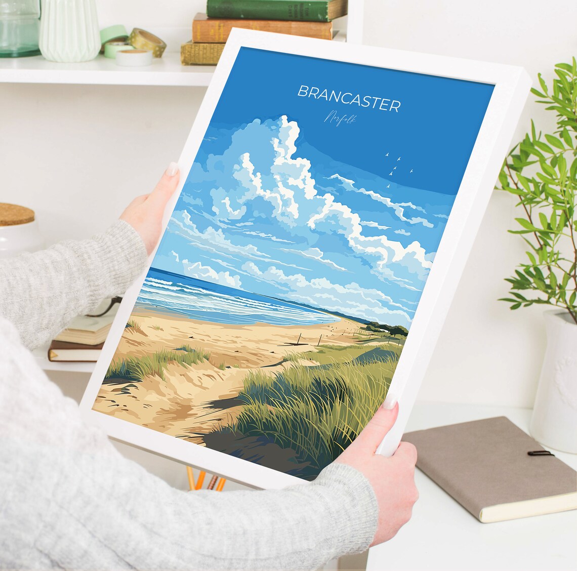 Brancaster Beach Travel Poster, Norfolk Art Print - Image 5