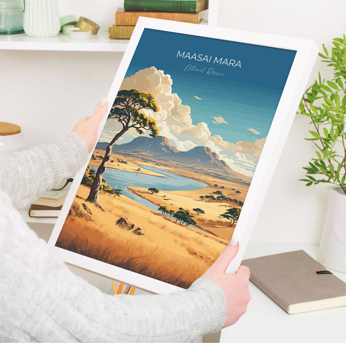 Maasai Mara National Reserve Golden River Plains Landscape Poster - Image 5