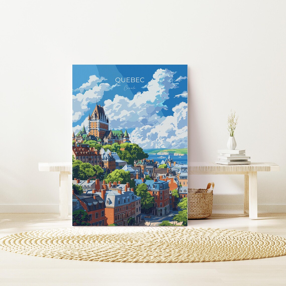Quebec City Canada Chateau Frontenac Summer View Vintage Travel Poster - Image 2