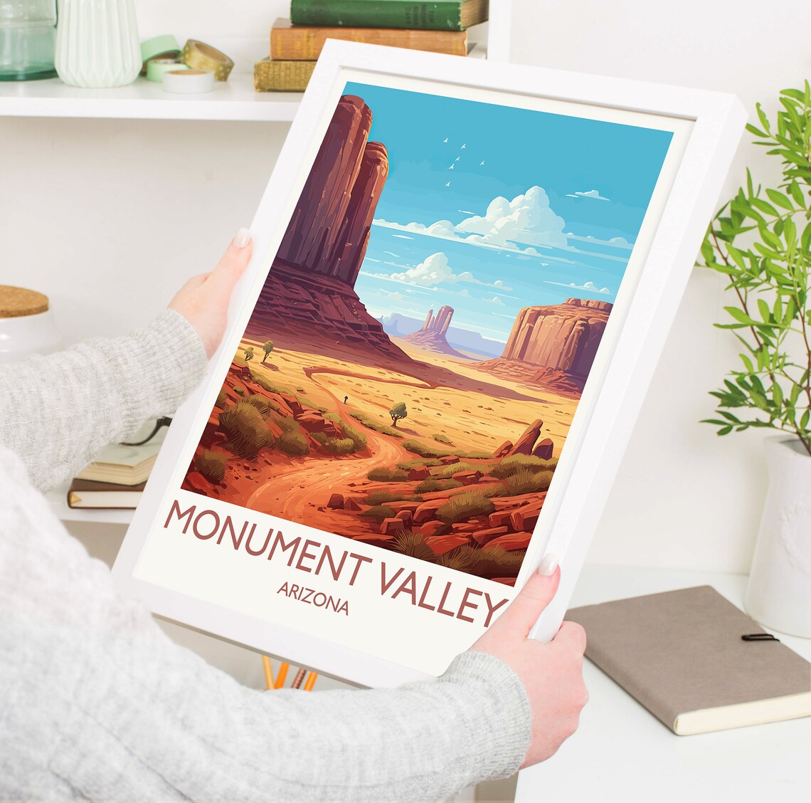 Monument Valley Arizona Red Rock Buttes Desert Road Travel Poster - Image 5