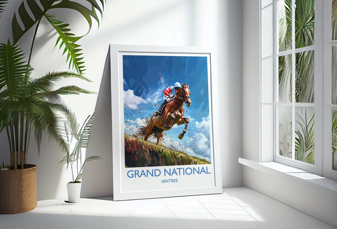 Grand National Travel Print Wall Art Travel Poster Of Aintree Merseyside England Grand National Horse Race Art Gift England Art Gift - Image 3