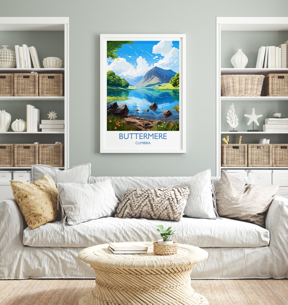 Buttermere Travel Poster, England Cumbria Travel Poster - Image 4