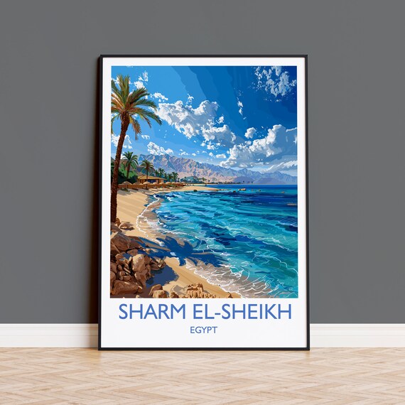 Sharm Elsheikh Travel Print Travel Poster Of Sharm Elsheikh Egypt Art Lovers Gift Sharm Elsheikh Wall Art
