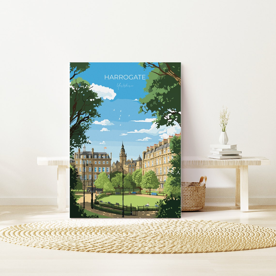 Harrogate Yorkshire Historic Crescent Gardens Travel Art Poster - Image 3
